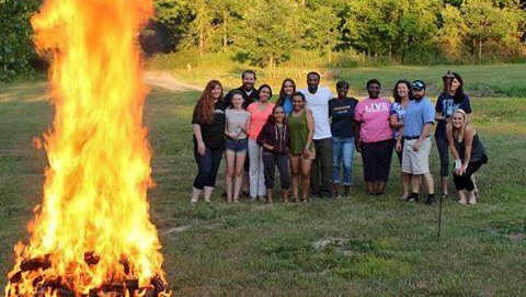 Heather and some of the new coaches at a Firewalk!